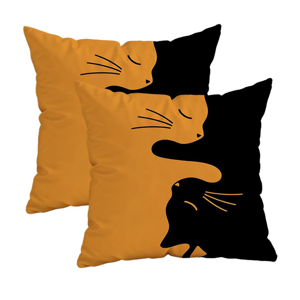 Pink Pillows With Black Rose Patternzipper Design, Decorative Pillowcase, 45X45 Cm Pillowcase