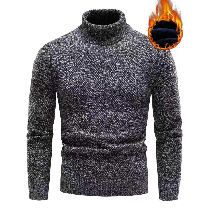 Men s Fleece Lined Turtleneck Sweater Thermal Insulation Warm Thickened Winter Outdoor Top XXL серый