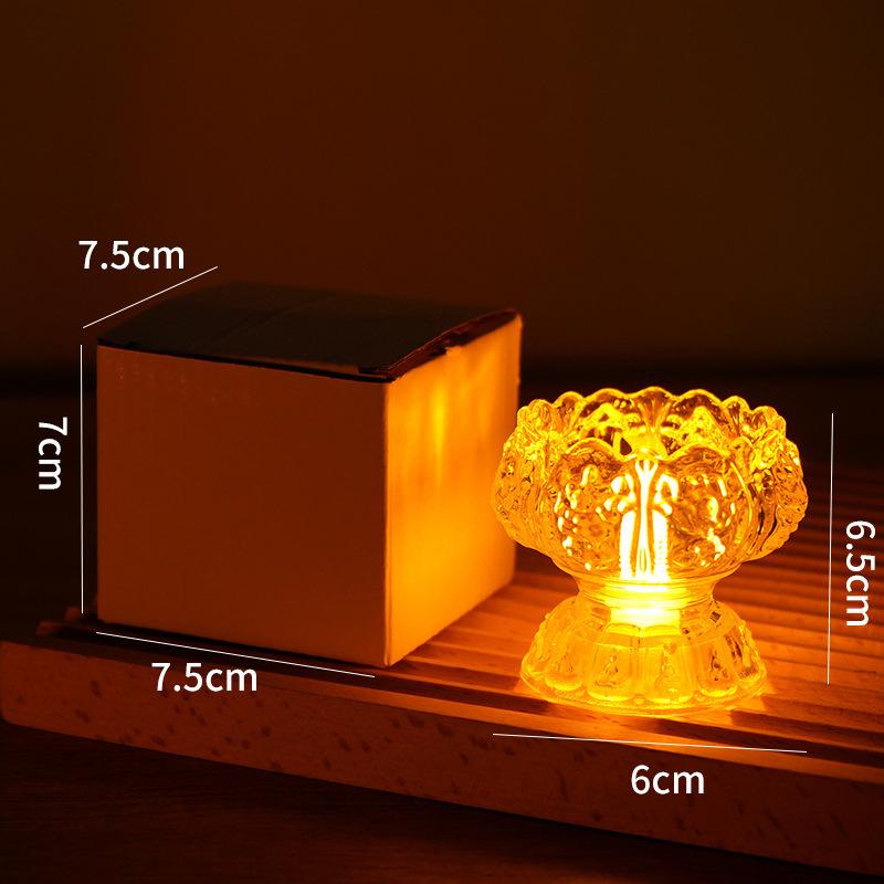 1Pc Electric Lotus Light Battery Operated Led Holy Light Prayer Flicker Led Candle Tea Lamp Home Decoration