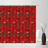 Christmas Nutcracker Shower Curtain, Christmas Tree Snowman Bathroom Curtain Decoration Set With Hook Fabric Christmas Gift