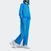Adidas Originals Trefoil Logo Print Zip Hoodie With Drawstring Women Tops Blue IB2046