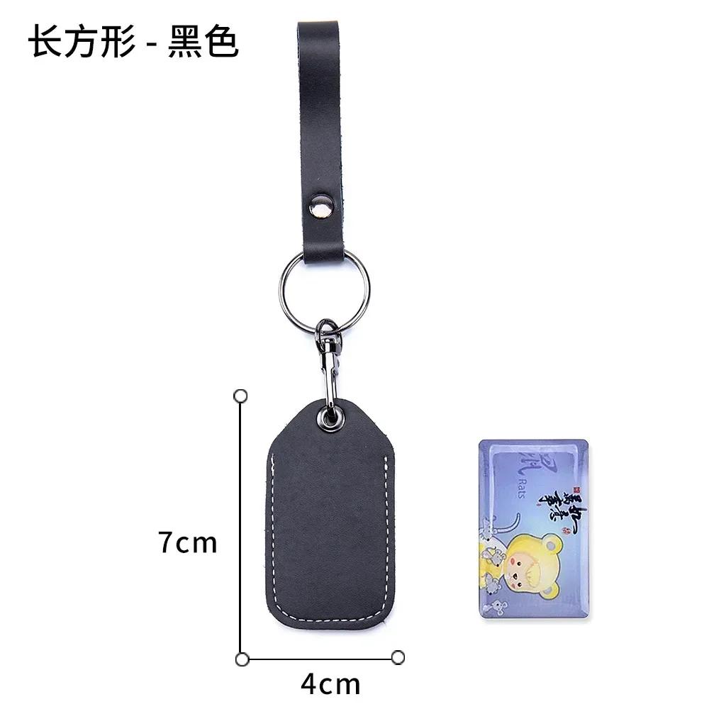 Genuine Leather Key Holder Bank Card Pocket Mini Bus Card Key Pouch Slim Housekeeper Key Access Card Protecter Cover