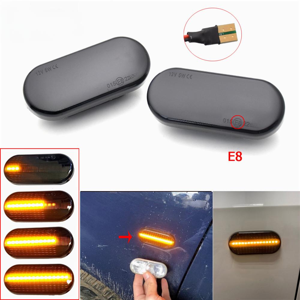 2pcs Dynamic Led Turn Signals Side Marker Light Lamp for VW Volkswagen Bora Golf 3/4 Passat 3B Polo 6N Sharan Vento T5 SEAT