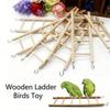 Pet Bird Hamster Climbing Ladder, 1pc Natural Solid Wood Parrot Toy, Bird Cage Hanging Ladder Perch Accessories
