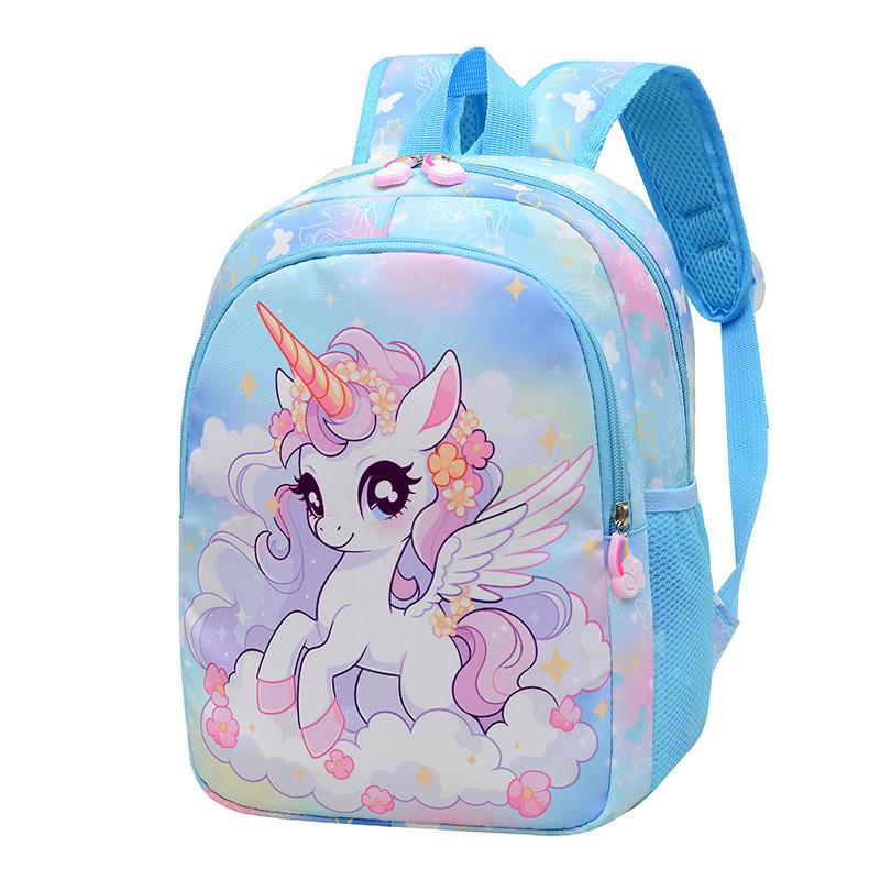 Large Capacity Childrens Backpack With Unicorn Print Design For Early School