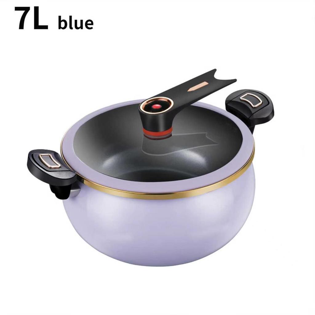 Autocuiseur universel en émail antiadhésif à micro-pression pour soupe et ragoût, compatible avec les cuisinières à gaz et à induction