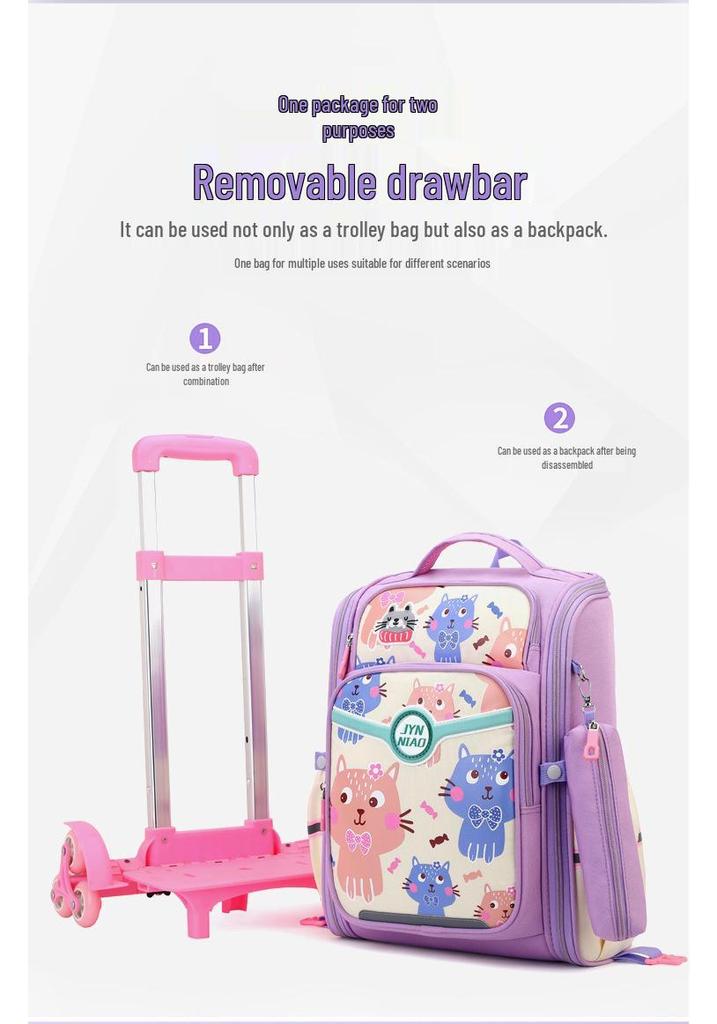 Sacs à dos à roulettes légers pour les classes de CM1-6ème: Sacs à dos détachables à double usage pour garçons et filles