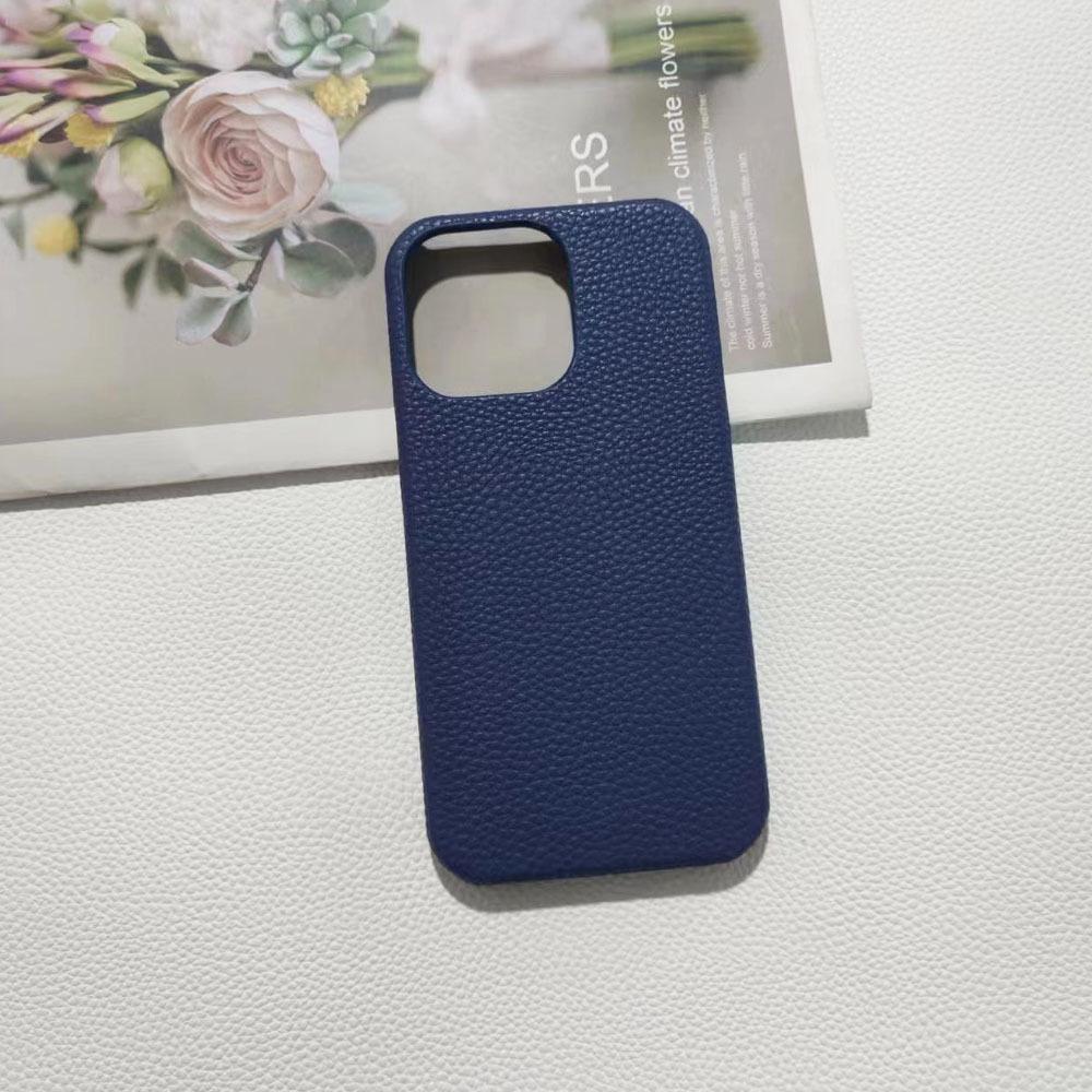 New lychee pattern Apple 15/16/17 mobile phone case half pack 16pro heat dissipation 16promax hard phone case