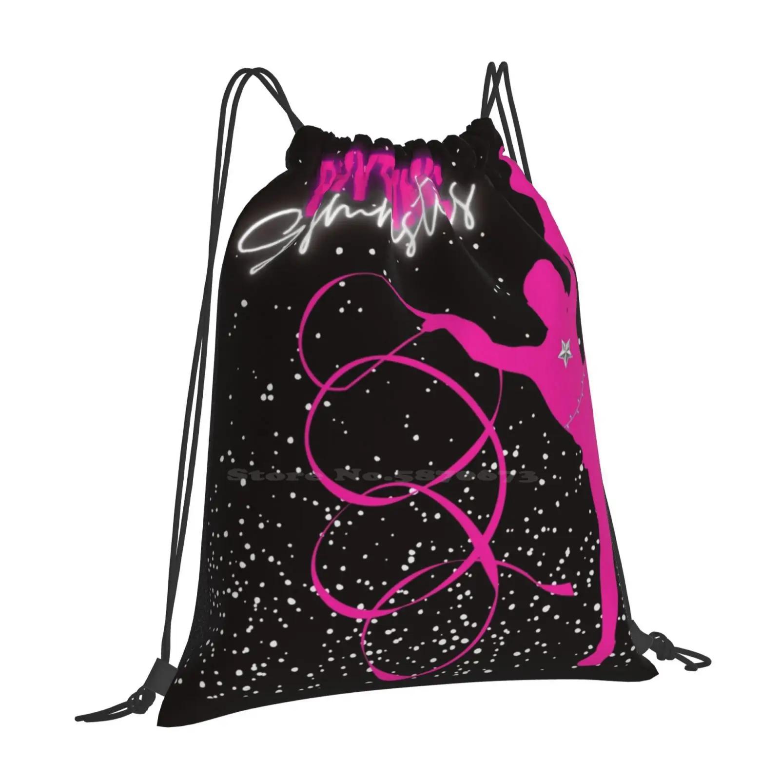 Girls Rhythmic Gymnastics Magenta Pink Ribbon School Bags Travel Laptop Backpack Rhythmic Gymnastics Pink Girls Gymnastics OneSize