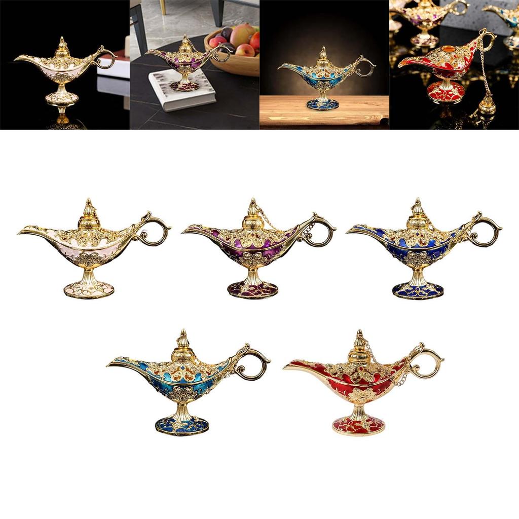 Antique Style Wishing Light Exquisite Crafts Wishing Oil Lamp Pot for Party Ornament Photo Props Collection Souvenir