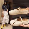 Baotou Half Slippers Women's Summer Wear 2025 New Retro French Soft Bottom with Skirt One Foot Lazy Slippers
