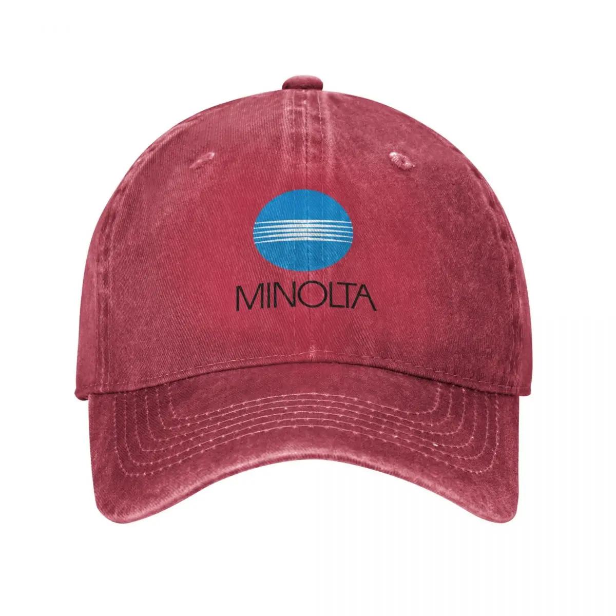 Retro Vintage Minolta Logo Baseball Cap Hat Unisex For The Sun Snapback Cap fashionable Bobble Hat Hats Unisex Womens