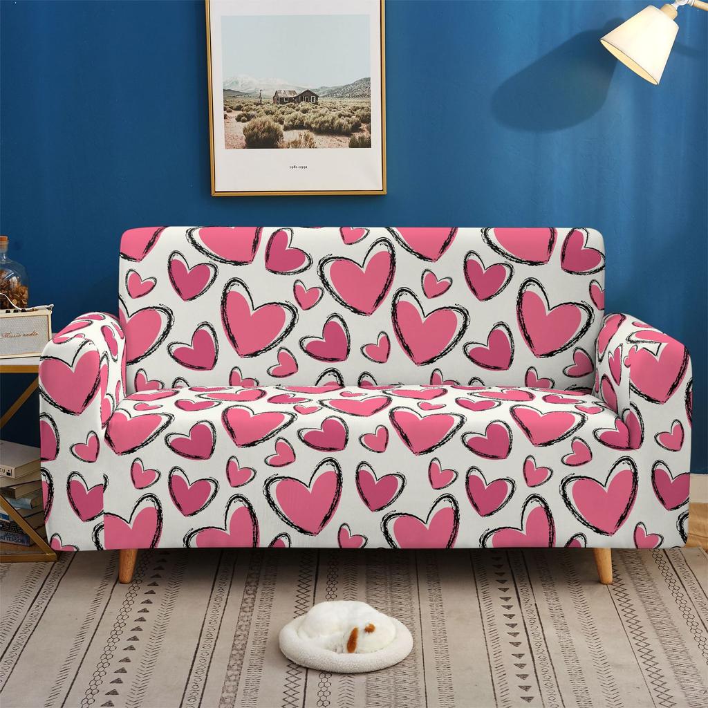 Elastic All-Inclusive Sofa Cover Love Valentine'S Day Multi-Person Combination Sofa Cover Lazy Sofa Cover