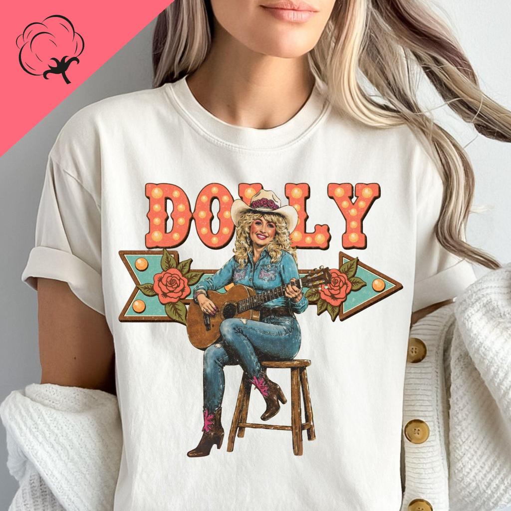 Maglietta Dolly Parton Retrò T-shirt Grafiche Cowgirl Maglietta Stampata Vintage Western Cotone Girocollo Unisex Regalo Per Fan di Musica Country