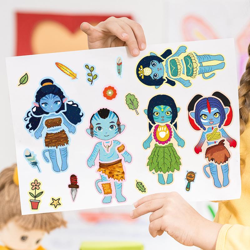 Avatar Cartoon Laser Stickers: Kids' DIY Dress-Up Animation for Early Education