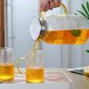 Rice Grain Pattern Glass Cold Water Kettle High Borosilicate Glass Summer Juice Pot Large Capacity Cold Water Kettle Set
