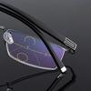 Men Bifocal Reading Glasses Business Half Frame Presbyopia Eyeglasses Distance Dual Use High-definition Anti Blue Light Eyewear