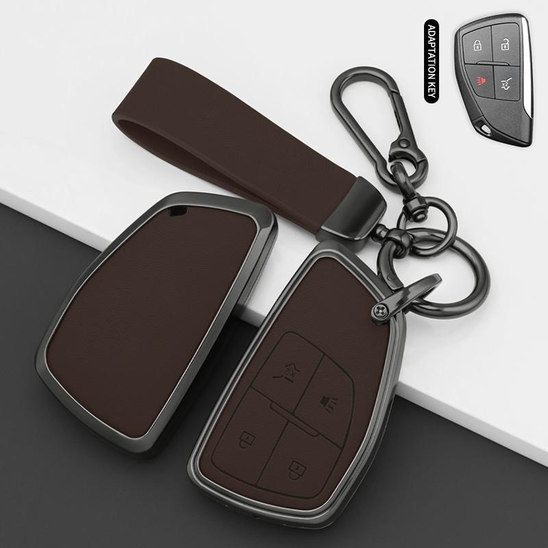 Leather Car Key Case for Chevrolet Tahoe Suburban for GMC Yukon for Buick S Plus Avenir