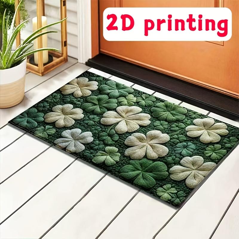 

VIKAMA Beautiful Garden Carpet Four-Leaf Clover Doormat 2D Welcome Mat Bathroom Mat Rug For Bedroom Carpet For Live Room Home De 40X60CM (1.3X2FT