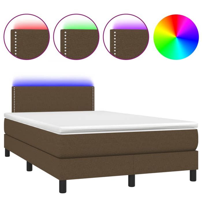 Maison Exclusive - Sommier à lattes de lit matelas et LED marron foncé 120x190 cm