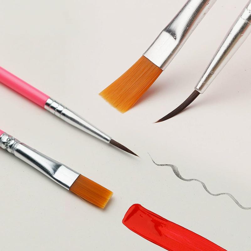 30/100Pcs Acrylic Painting Brushes Set Round Flat Hair Nylon Hair Paint Brush For Kid Artists Watercolor Oil Painting Brushes