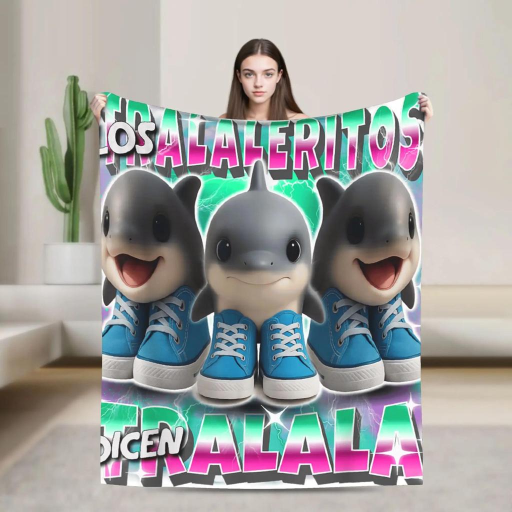 Halloween Italienische Gehirnfäule Meme Charaktere Design Decke Weiche Qualität Bettwäsche Überwurf für Winterreisen Heimdekoration Lustige Tagesdecke