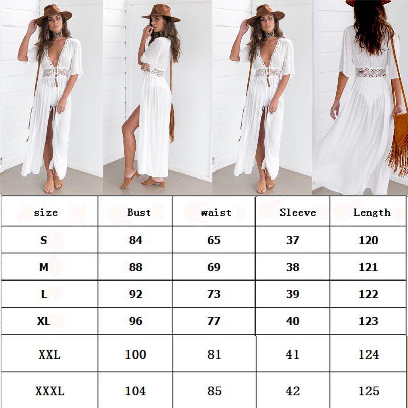 Schickes Damen Spitzen-Häkel-Strandkaftan-Kleid für mühelosen Sommerstil