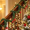 Christmas Garland for Stair Railings 11.8 Inch Ties Banister Bells, Decorative Twist Ties, Reusable Lifelike Greenery Artificial Pine Hanger