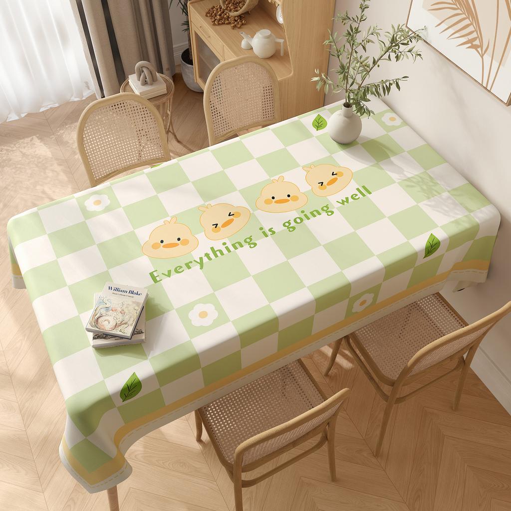 Masa Örtüsü Su Geçirmez ve Yağ Geçirmez Kalıcı PVC Yemek Masası Masa Örtüsü Küçük Taze Çizgi Film Masa Örtüsü Dikdörtgen Sehpa Masa Örtüsü