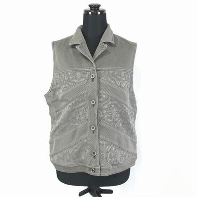 Japan Casley Paisley Vest Women L Gray Made In Japan(USED)