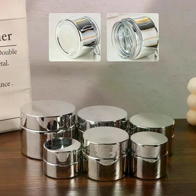 Kosmetikglas 5-50g Gesichtscreme Glasflasche Silberne Cremetube Kosmetikbehälter Leeres Nagellackfläschchen Reise-Make-up-Behälter