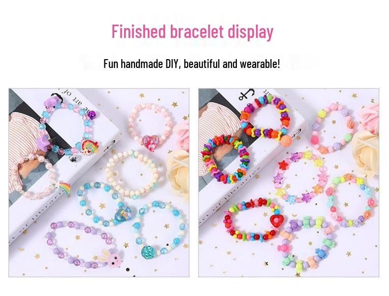 Beaded Toy Kit for Girls: DIY String Beads for Handmade Necklaces - Educational Birthday Gift