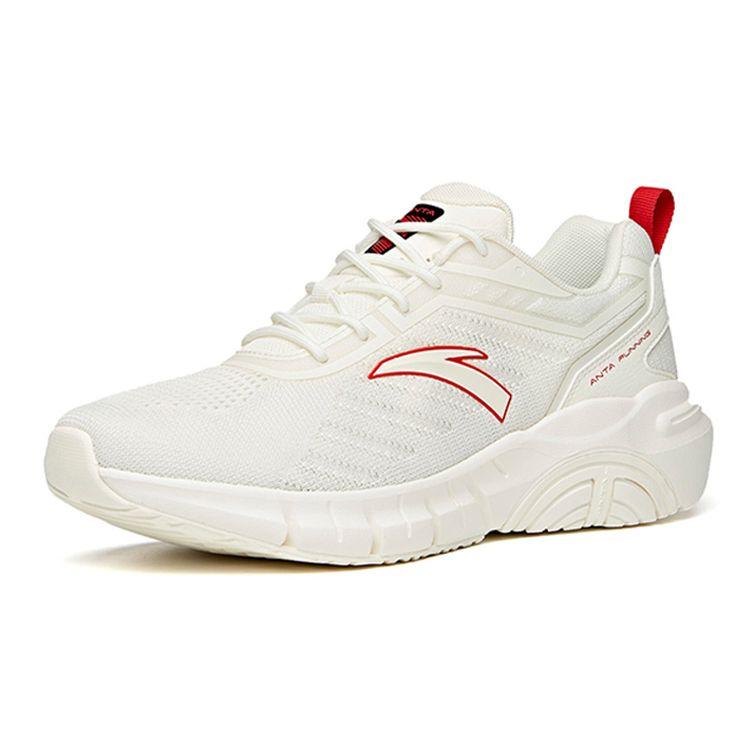 Anta Comfortable Shock Absorbing Non-Slip Wear-Resistant Breathable Low-Top Running Shoes Men Sneakers White Red 912125512-1