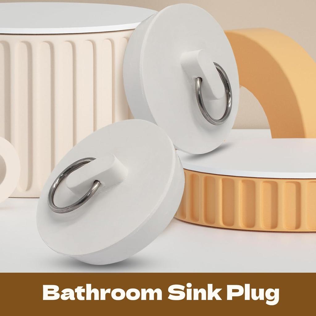 Luomorgo 2 Pack Rubber Drain Stopper - Fits 1-3/4 Inch to 1-7/8 Inch Leak-Proof Plugs for Bathtub & Kitchen Sink, Heavy Duty Bath Tub Seal with