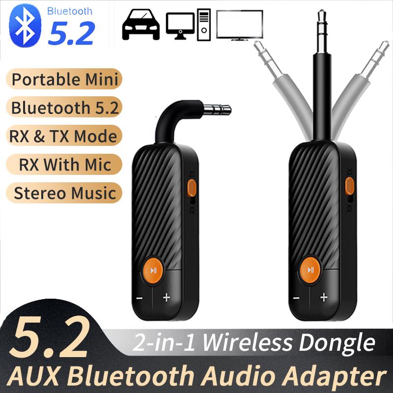 

2 в 1 беспроводной адаптер Bluetooth 5.2 приемник-передатчик 3,5 мм разъем громкой связи беспроводной Hi-Fi стерео адаптер для наушников с микрофоном