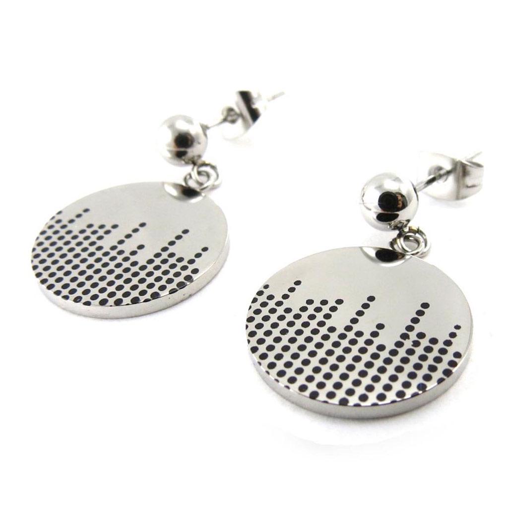 Les Trésors De Lily [J3093] - Ohrringe Stahl 'Choreographie' Ruthenium - 16x25 mm