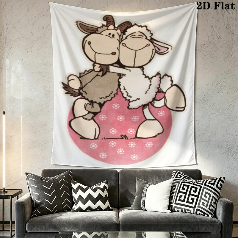 Jolly Cute Wall Tapestry Aesthetic Wall Hanging Printed Fabric Blanket Decorative Tapestries for Bedroom Living Room Home Decor