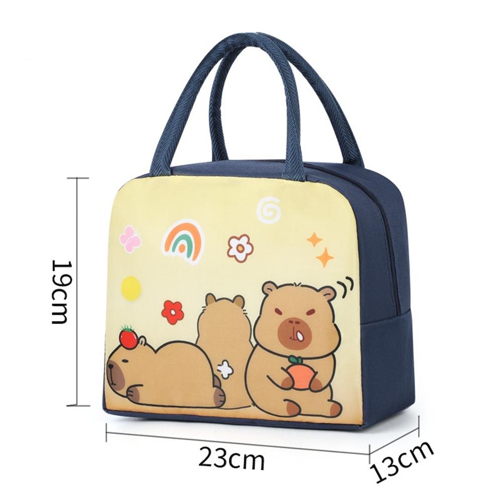 Cartoon Capybara Lunch Bag Children Portable Thermal Insulation Bento Box Bags Food Container Handbags for School Office