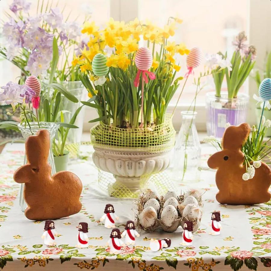 Mini Jesus Rubber Little Jesus Figurine Original Design for Hide and Seek Baptism Gifts 50 Red