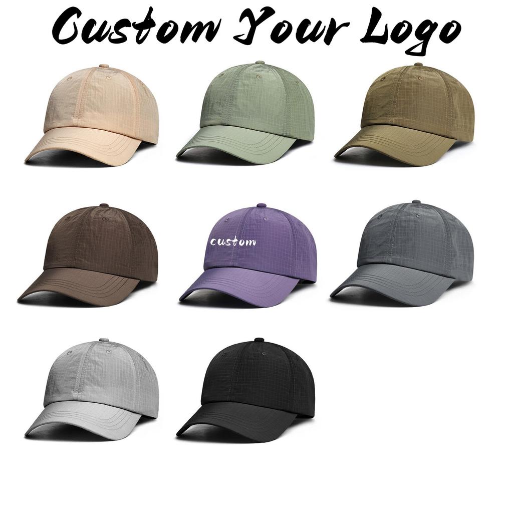 Customized Retro Checked Plain Quick Dry Nylon Cap For Men Women Camping Outdoor Sports Streetwear & Daily Casual Fashion Wear