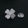 Gold-Plated Zircon Clover Brooch for Women - Elegant Corsage Pin - High-End Accessory