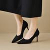 Bestickte Brautschuhe Hochzeitsschuhe Retro Französische Sandalen Hohe Absätze Einzelne Schuhe Dünne Absätze Bankett Spitzpumps 34-39