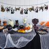 Day of the Dead Wooden Cat Skull Ornament Set for Halloween Decorations