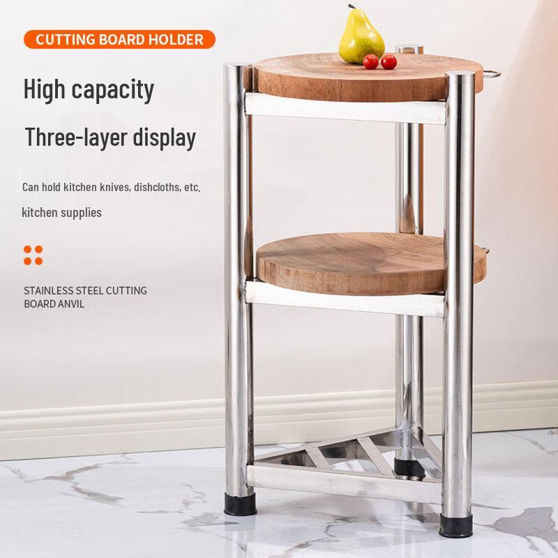 HPMILY Thickened 304 Stainless Steel Double-Layer Cutting Board Rack
