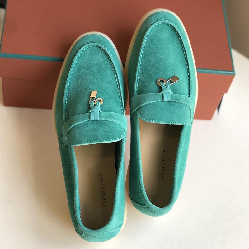 Europeiska & Amerikanska Mockasiner i Kohud - Mjuk Sula Brittisk Stil Slip-on Dam Casual Skor