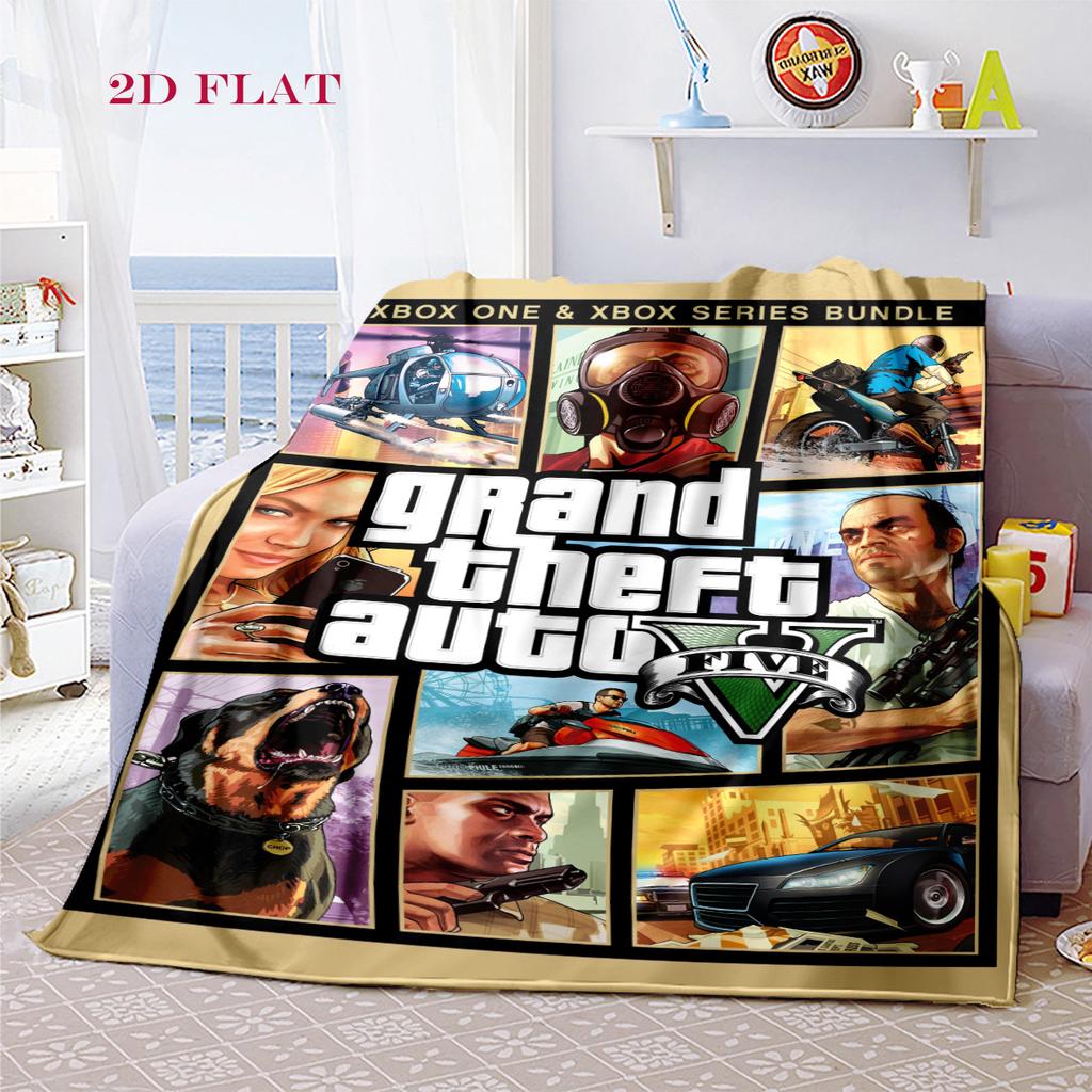 Grand Theft Auto V: Coperta Azione e Avventura coperta Arredamento Casa Coperta per riposo in ufficio Coperta in peluche per esterni Coperta per aria condizionata