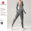 Women's European & American Style Long Sleeve Jumpsuit - Fitness & Yoga Bodysuit