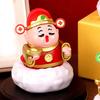 Caishen Statue Solar Powered Auto Shaking Tsai Shen Yeh Figurine Wealth Fortune Statue for Home Store   Car