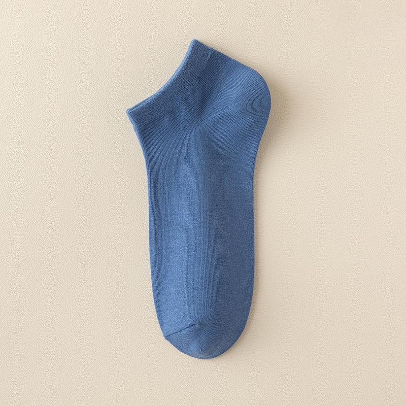 Spring and Summer Socks, Men's Short Socks, Solid-color Anti-odor, Sweat-absorbing and Antibacterial Short Socks, Thin Business Boat Socks