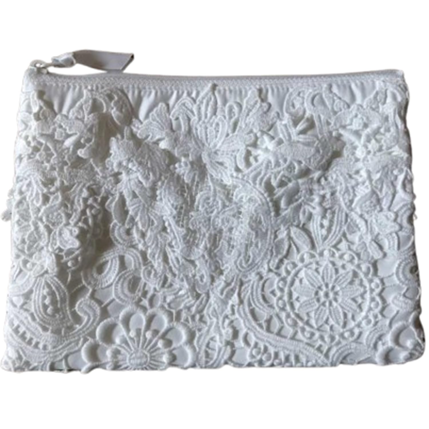 

Vivienne (Vivienne) [Flat Pouch 14 x 20 cm, Off-White] Fibranche Series Lace Embroidered Accessory Case WK1950A1